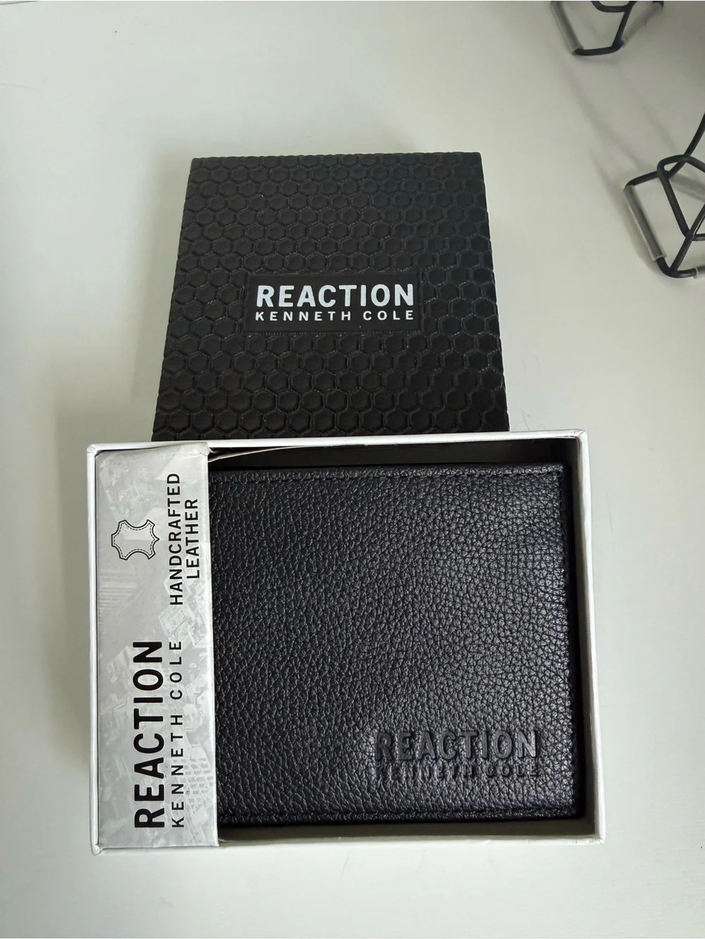 Kenneth Cole Reaction Black Leather Bi-Fold Wallet